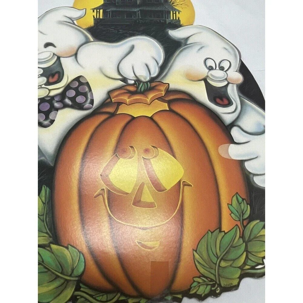 VINTAGE BEISTLE HALLOWEEN GHOST DIE CUT CARDSTOCK DECORATION
